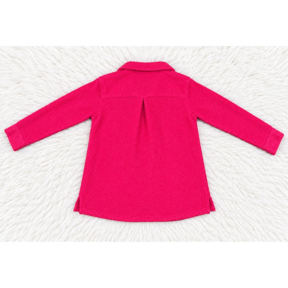 Les Amis Hot Pink Boucle Shacket Oversized Button Up Jacket Fuchsia M - Picture 6 of 6
